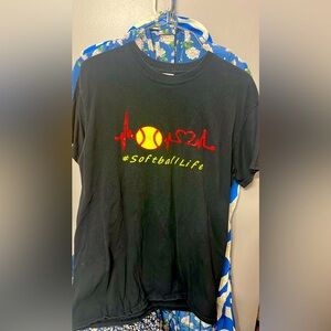 SOFTBALL MOM SHIRT -BLACK SIZE M